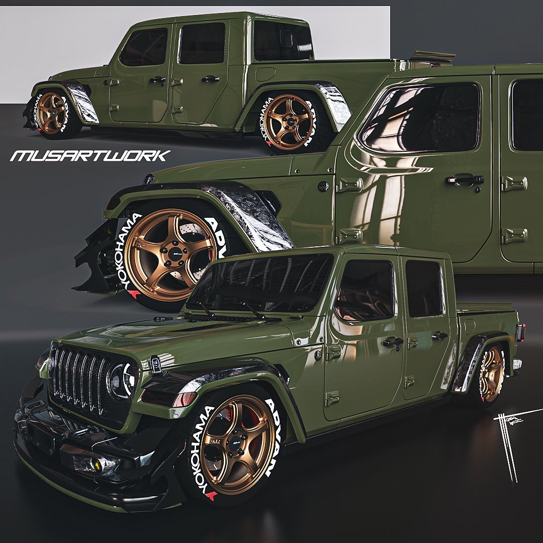 Army-Slammed Jeep Gladiator Looks Forged Carbon Armor-Plated for Street  Race Wars - autoevolution