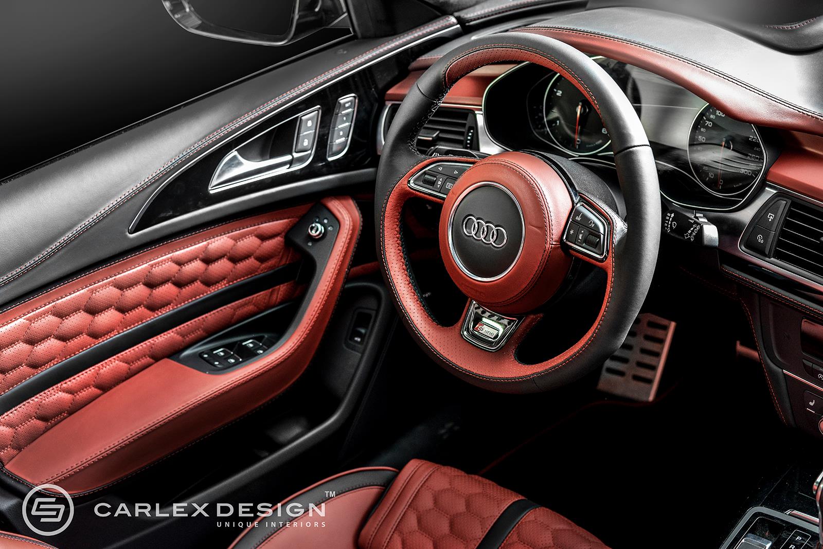 Audi A6 Gets Red Honeycomb Interior from Carlex Design - autoevolution