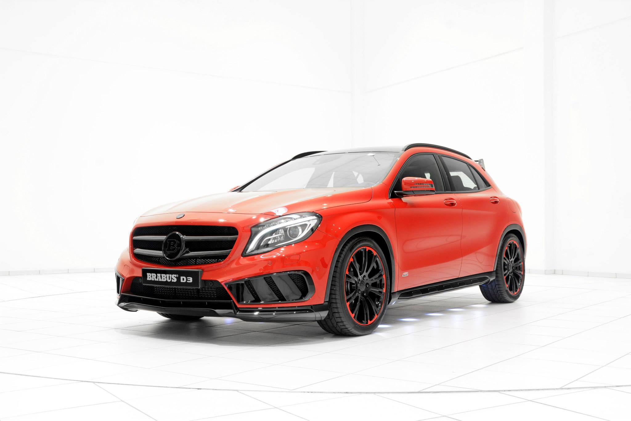 Mercedes Gla Tuned By Brabus Looks Stunning In Red And Black Gets Diesel Power Boost Autoevolution