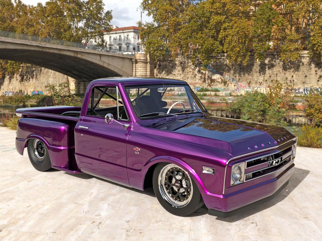 Candy Purple 1968 Chevy C10 Drag Truck Spites Plum Crazy Fans Ahead of Real...