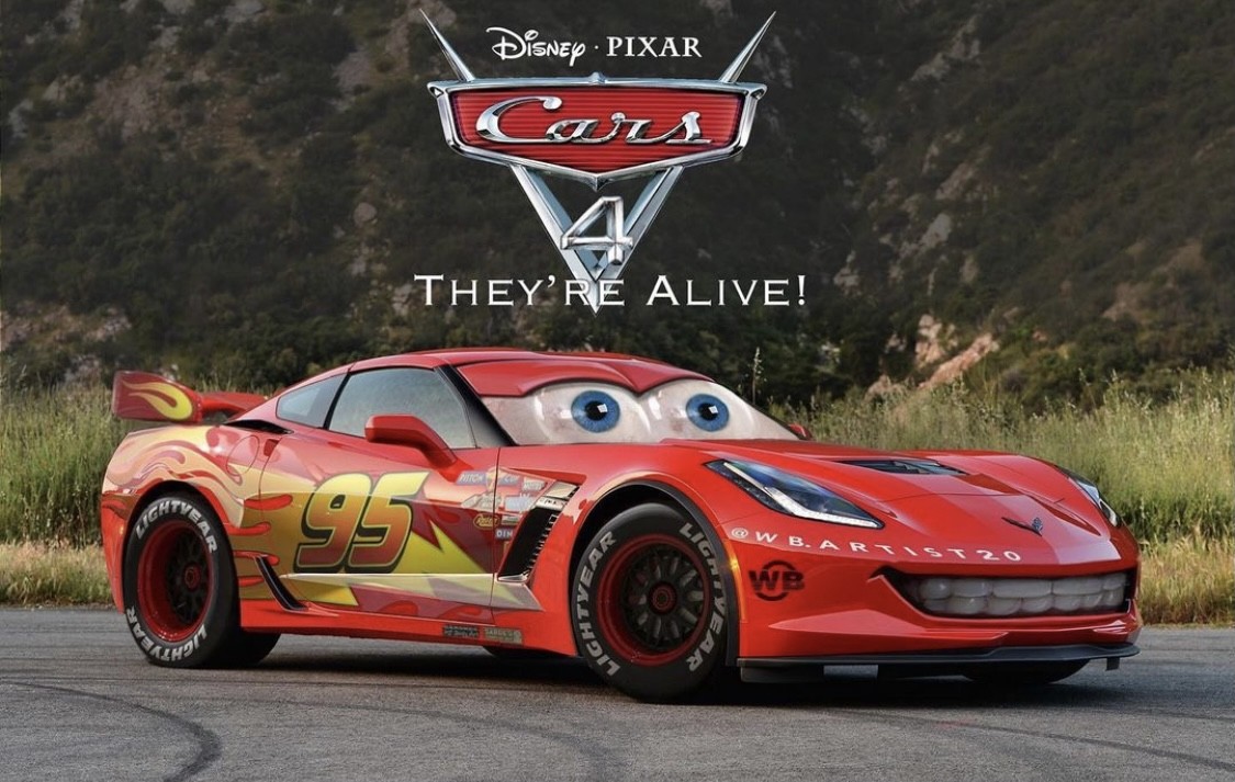 Corvette C7 Gets Playfully Rendered as Lightning McQueen and It Definitely  Works - autoevolution