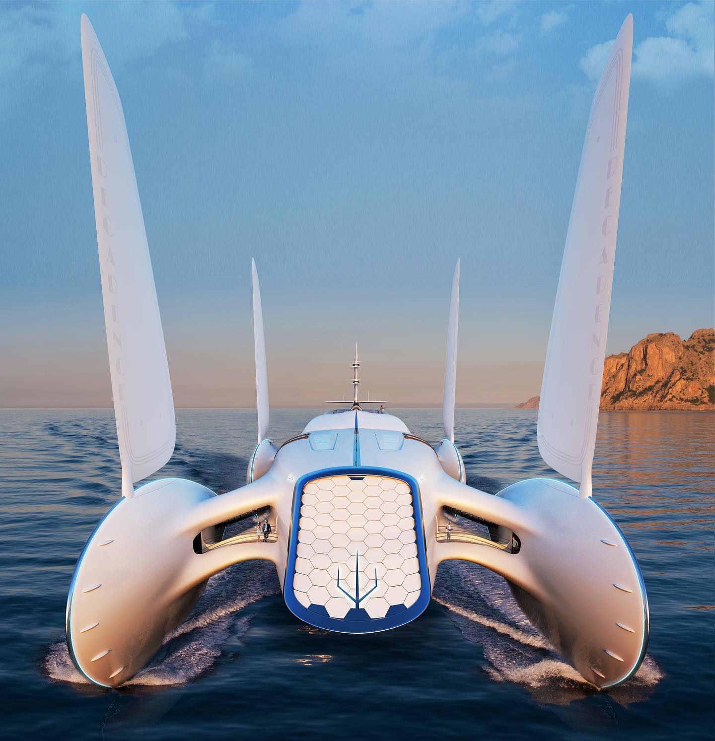futuristic catamaran design