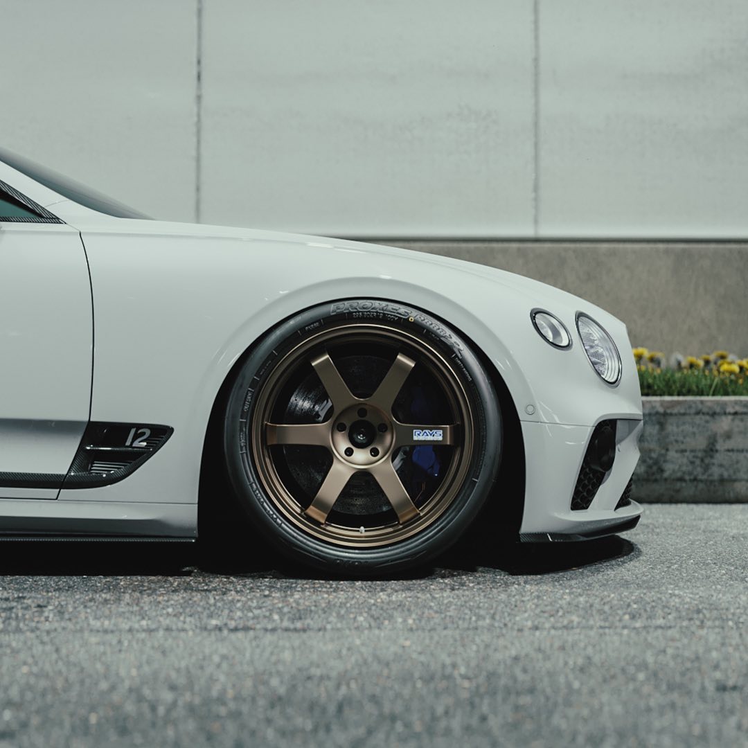 Digitally Stanced Bentley Continental GT Feels Right at JDM Home on Vintage  TE37s - autoevolution