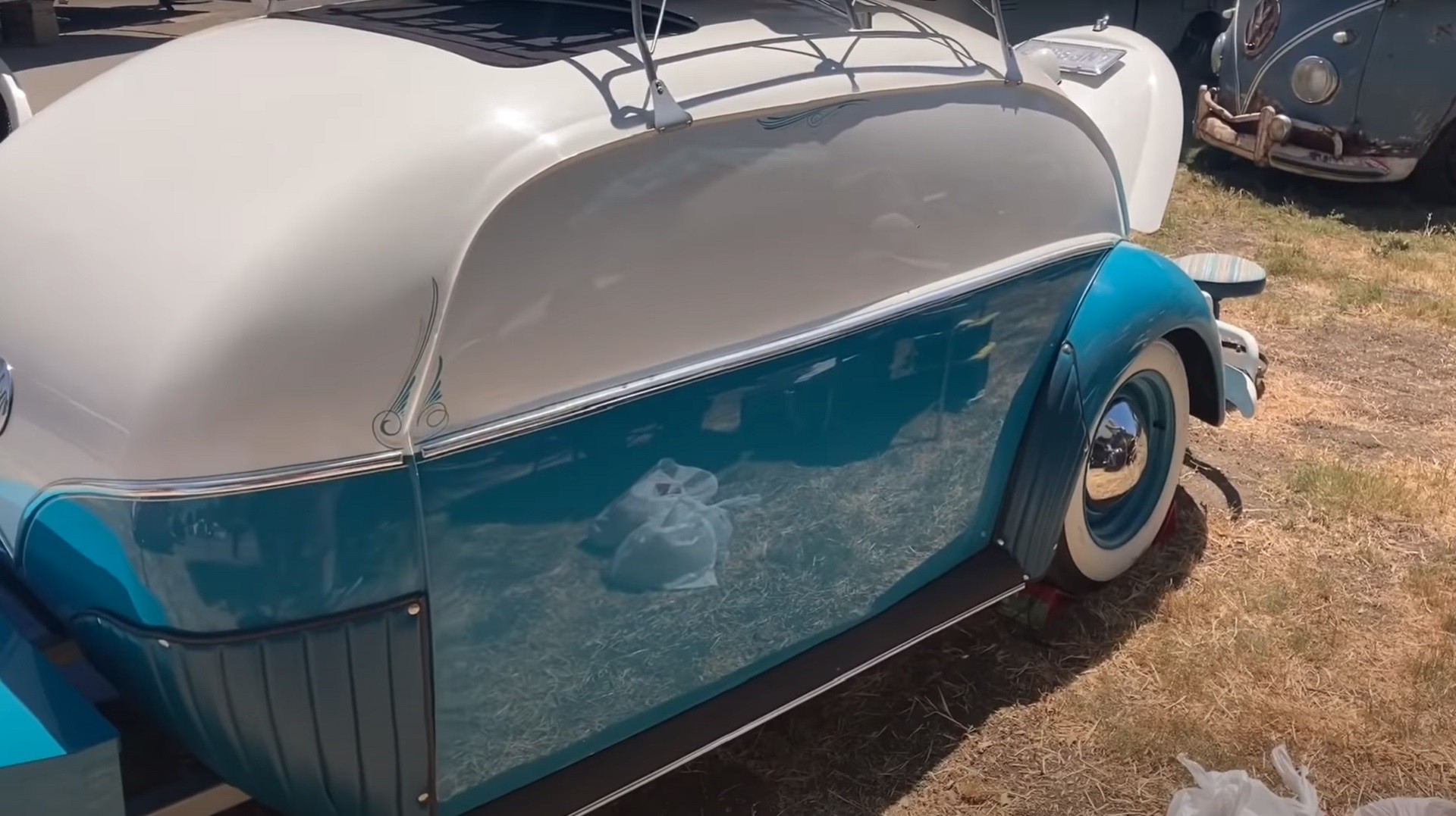 Classic VW Beetle Converted To Teardrop Camper Trailer Is Too Cute