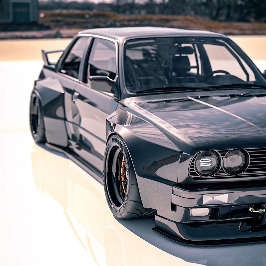 E30 Bmw M3 Black Bruiser Rendering Has The Necessary Widebody Muscle Autoevolution