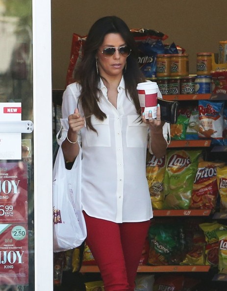 Eva Longoria Stops at Gas Station With Her Tesla Model S: Not For Fuel ...