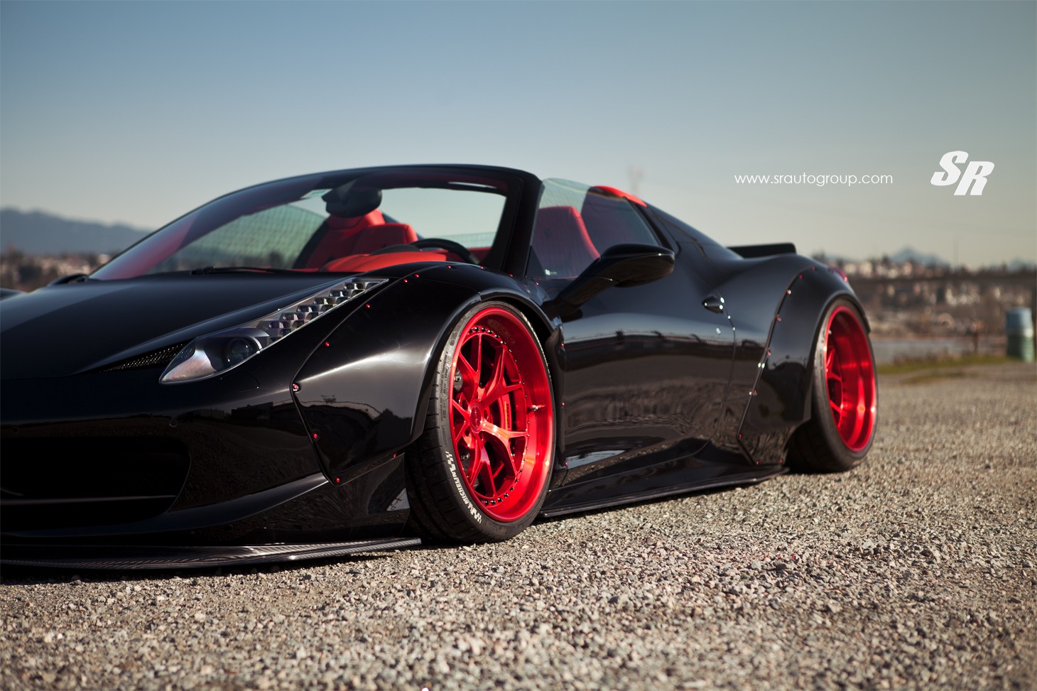 ferrari 458 red black wheels