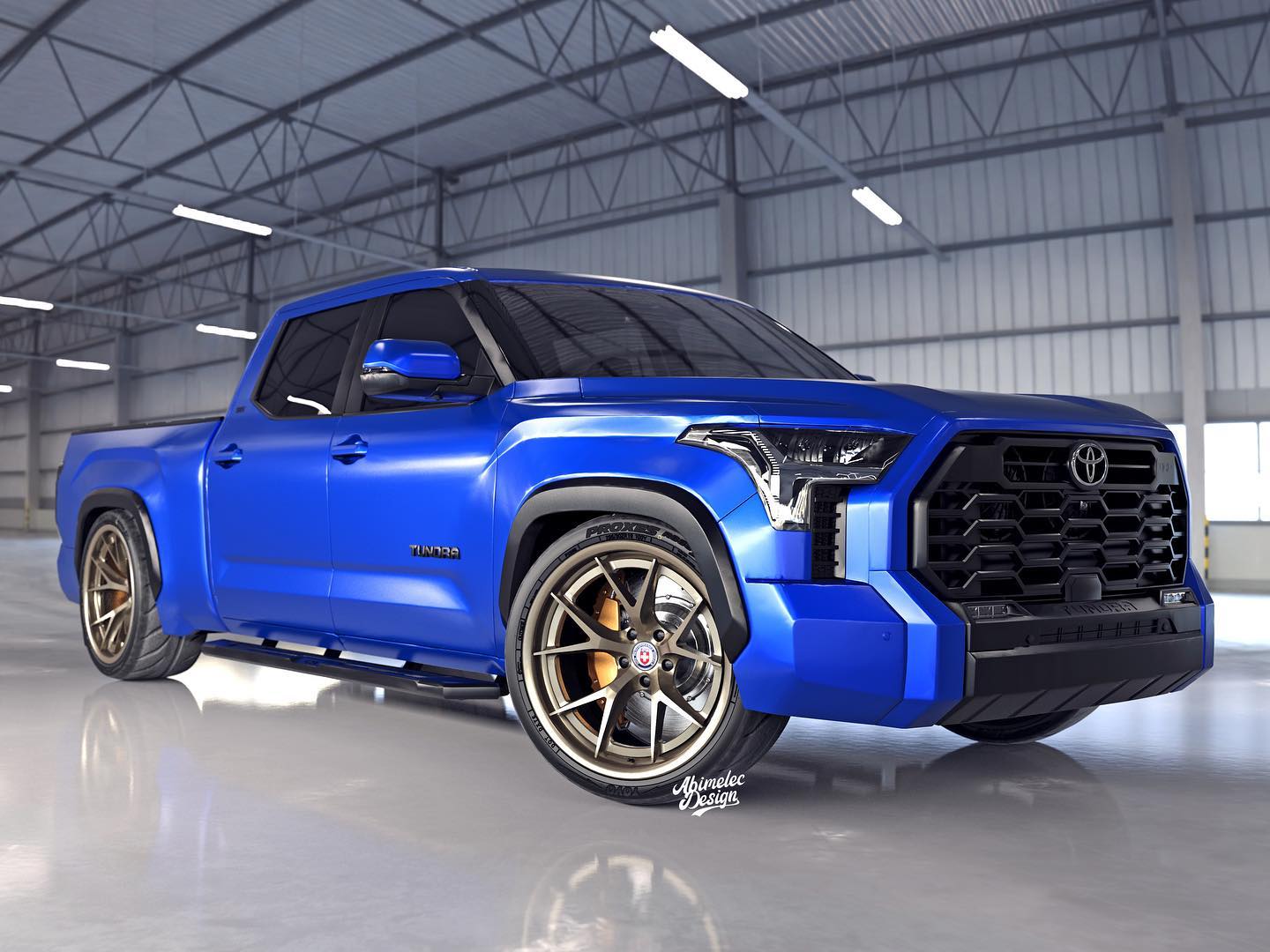 Frozen 2023 Toyota Tundra Sitting Lowered on HREs Has the Right CGI