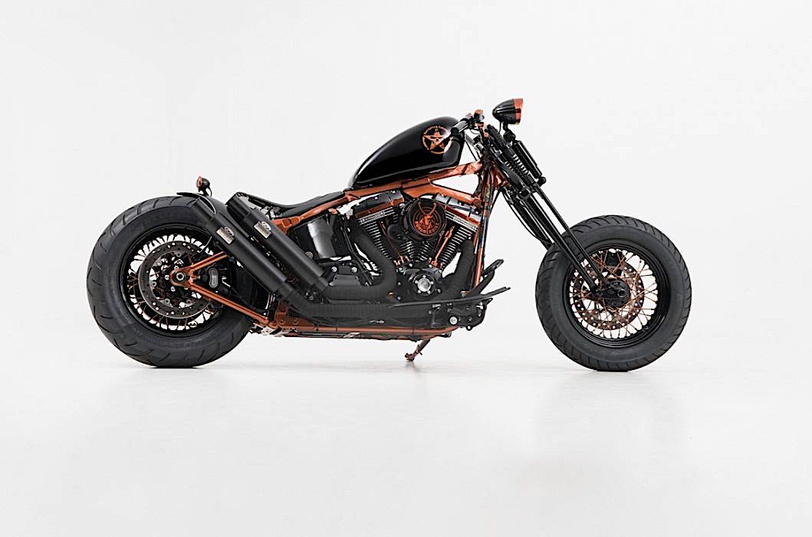 Mini Spiegel Kupfer Retro für Harley Davidson Chopper Bobber Custom Mirror  ECE ! 