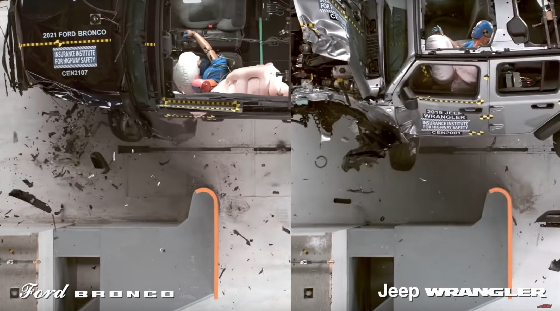 Jeep Fans Will Be Angry After Watching This Wrangler vs. Bronco Crash Test  Comparison - autoevolution