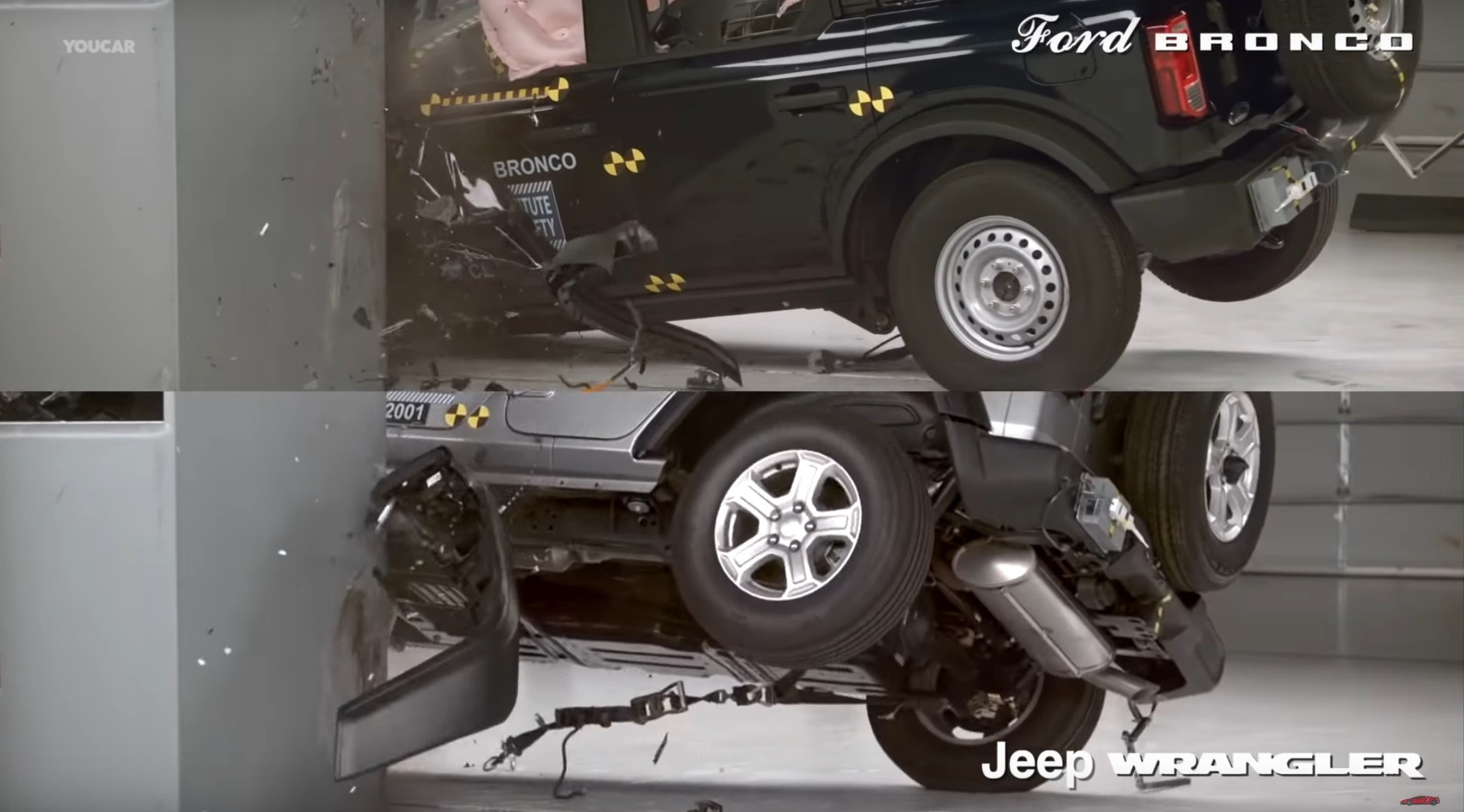 Jeep Fans Will Be Angry After Watching This Wrangler vs. Bronco Crash Test  Comparison - autoevolution