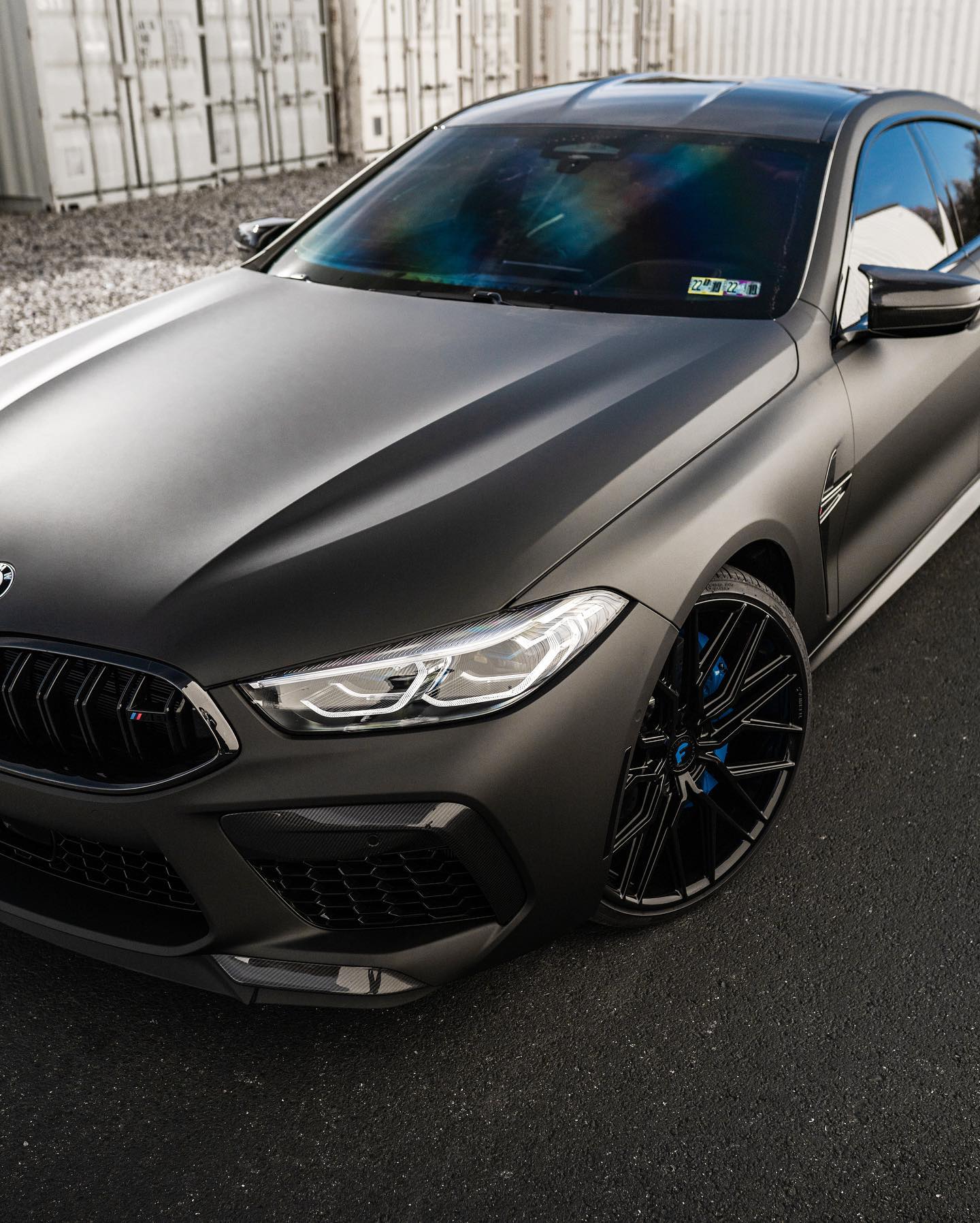 Matte Black 2022 Bmw M8 Competition Gran Coupe Rides Dead On Matching Forgiatos 2 