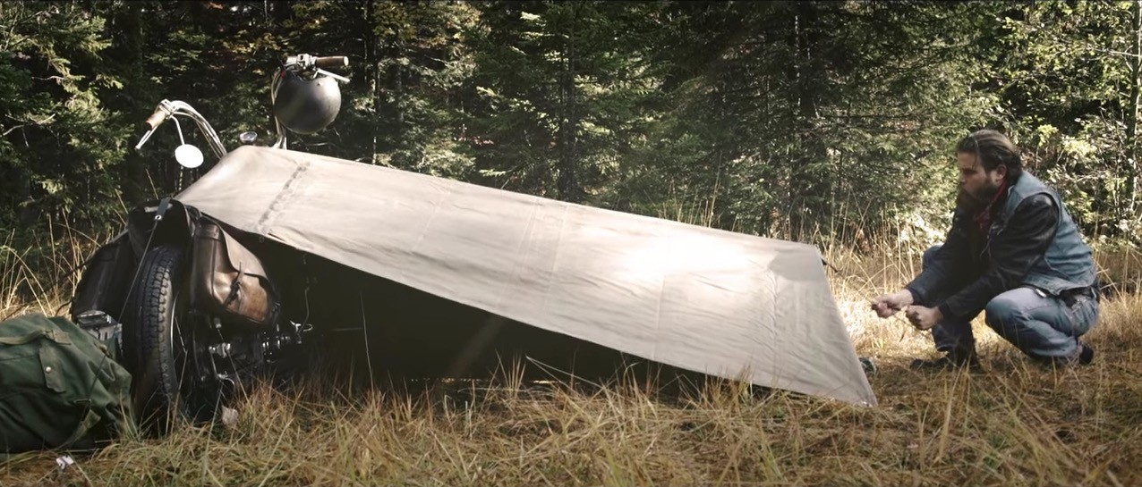 exposed's motorcycle bivouac is a minimalist tent for city escapes