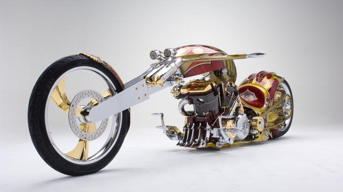 Nehmesis, the Yamaha Road Star Chopper Dripping in Gold and Shamelessness -  autoevolution
