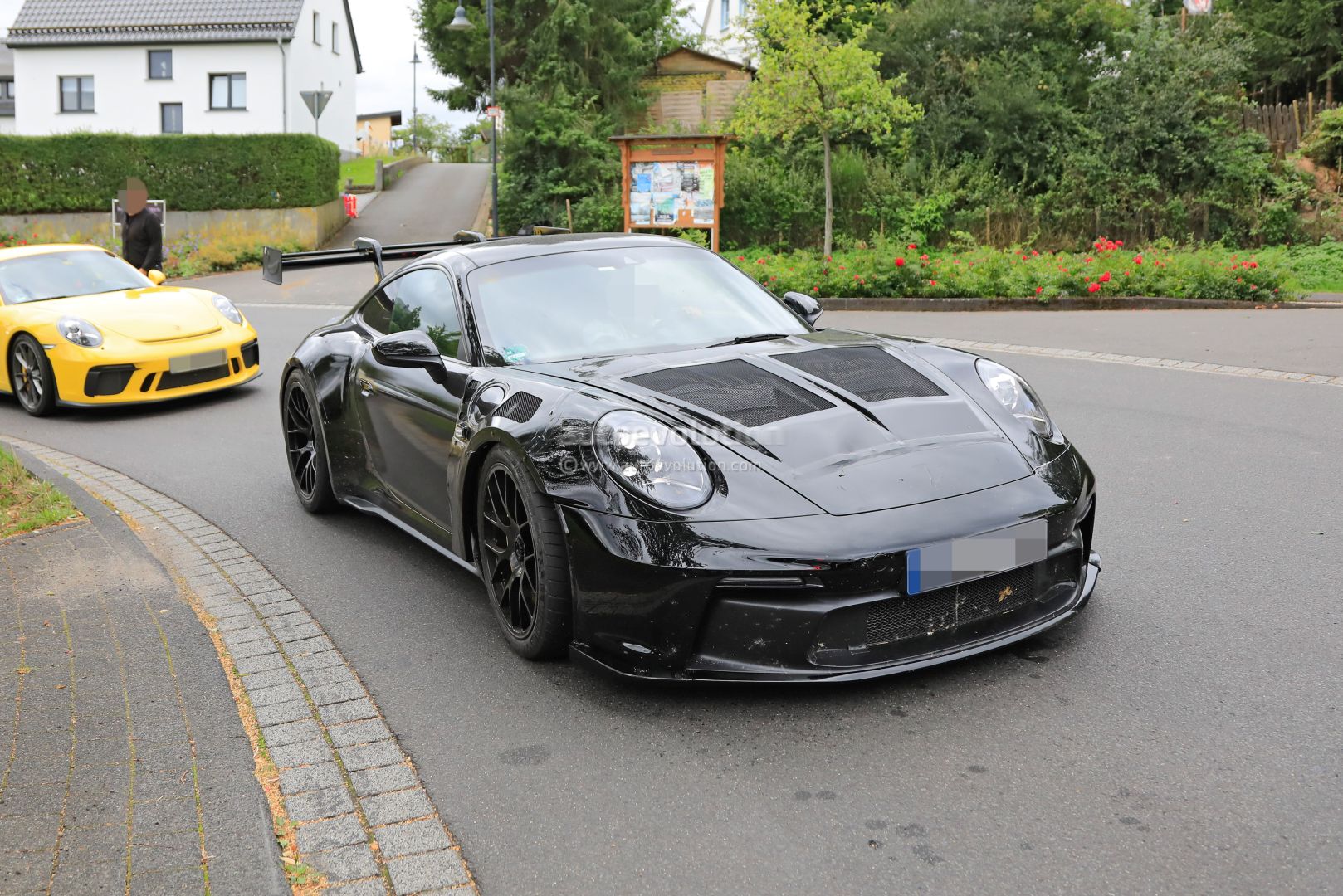 New 992 Porsche 911 GT3 RS Spotted in Traffic, the Wing Game Is Insane.