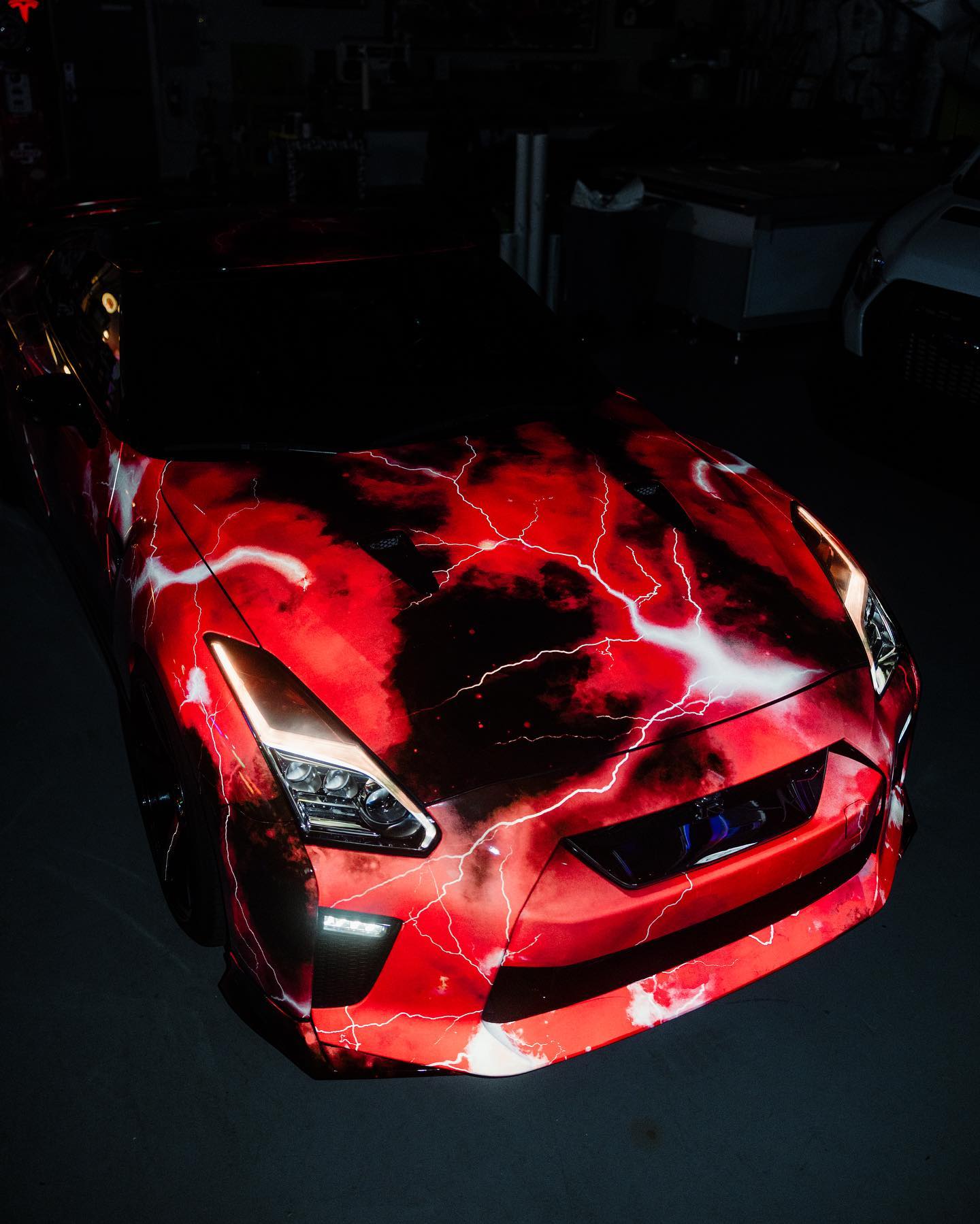 Nissan GT-R Is a Perfectly Custom Lightning Storm of Red, Black