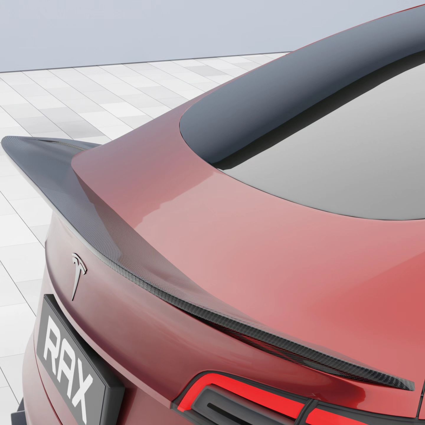 Car ABS Spoiler Carbon fiber pattern For Tesla 2024 Model 3 highland  Original High-performance Exterior Modification Accessories