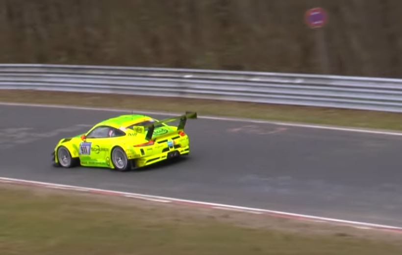 Porsche 911 Gt3 R Racecar Driver Ignores Nurburgring Crash Spins Back