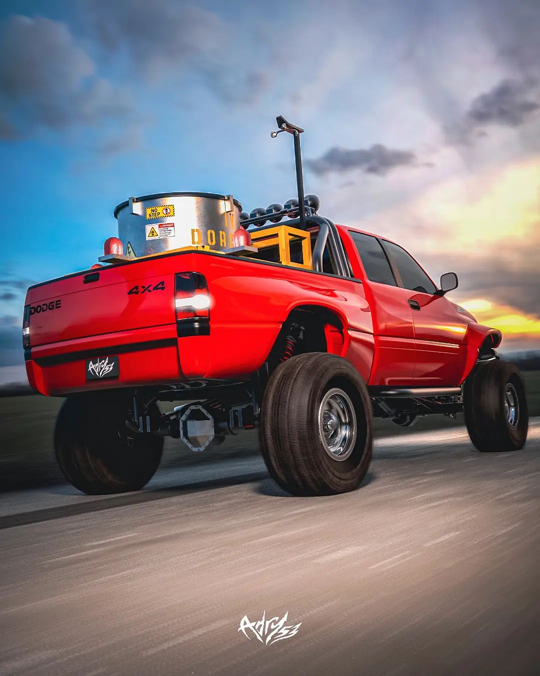 red dodge truck from twister