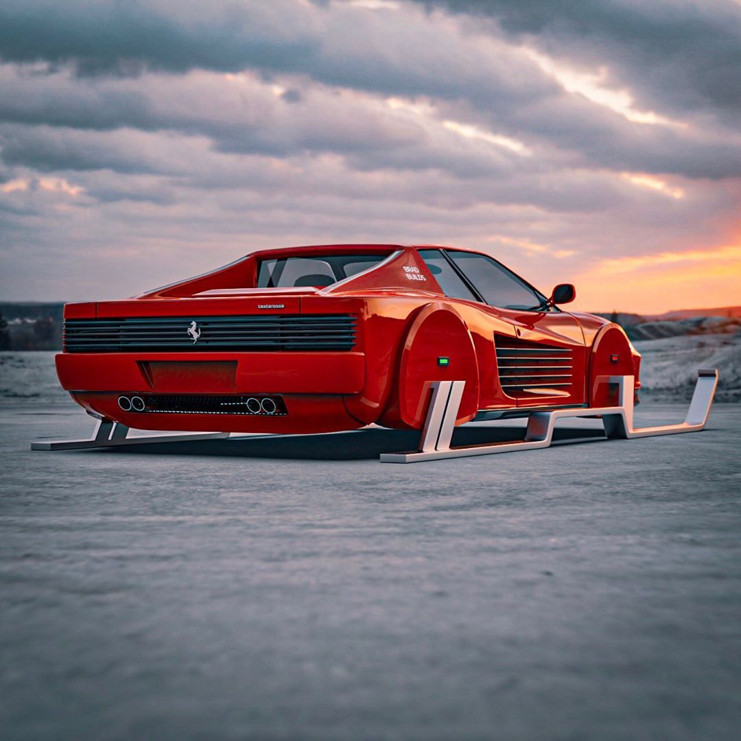 Santa's Ferrari Testarossa Spotted, Probably Broke Down - autoevolution