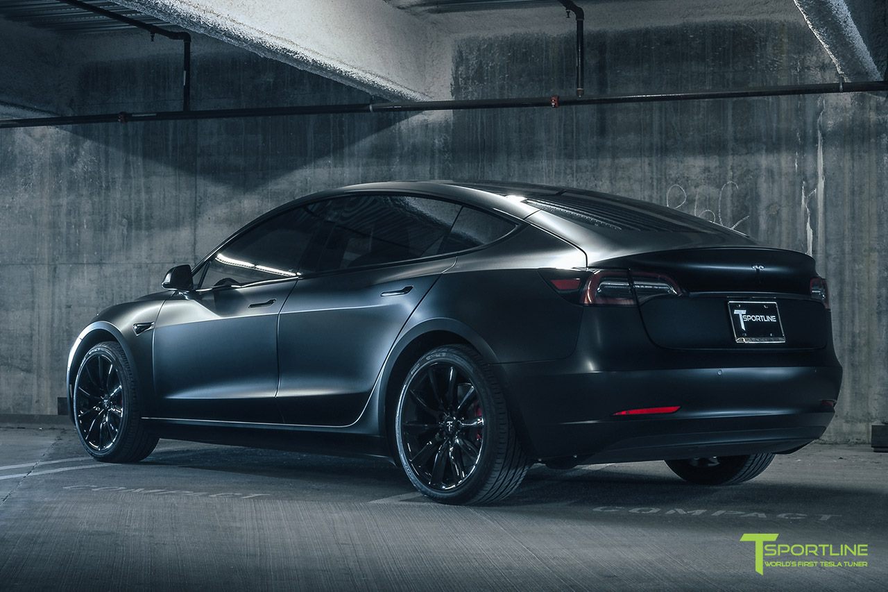 Satin Black Tesla Model 3 Looks like It Could Suck in the Entire