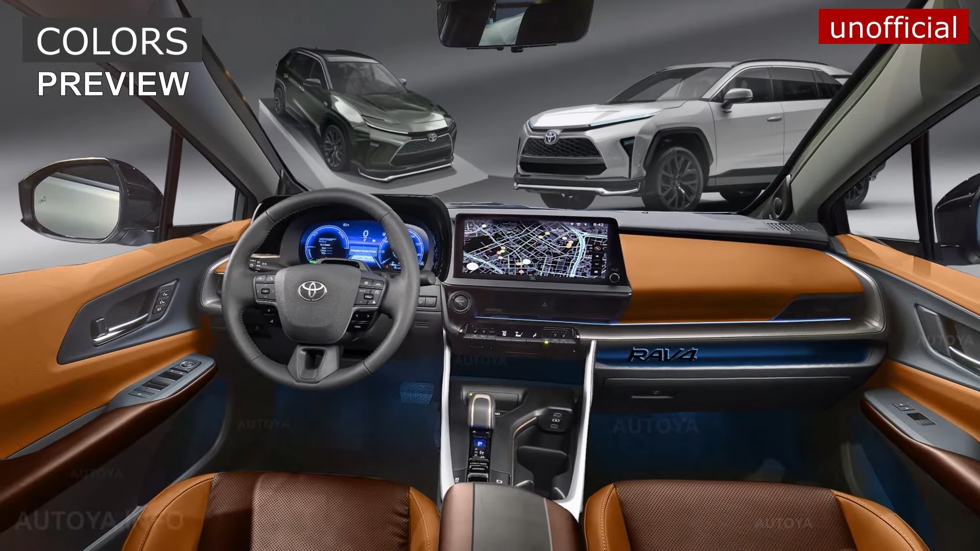 Sixth Gen 2024 Toyota RAV4 Digitally Shows Its Colorful and Techy