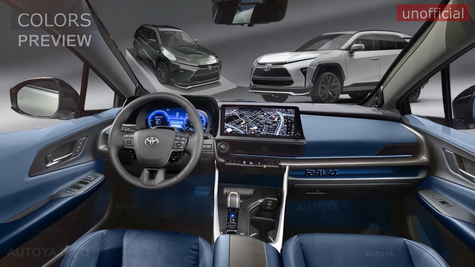 Sixth Gen 2024 Toyota RAV4 Digitally Shows Its Colorful and Techy