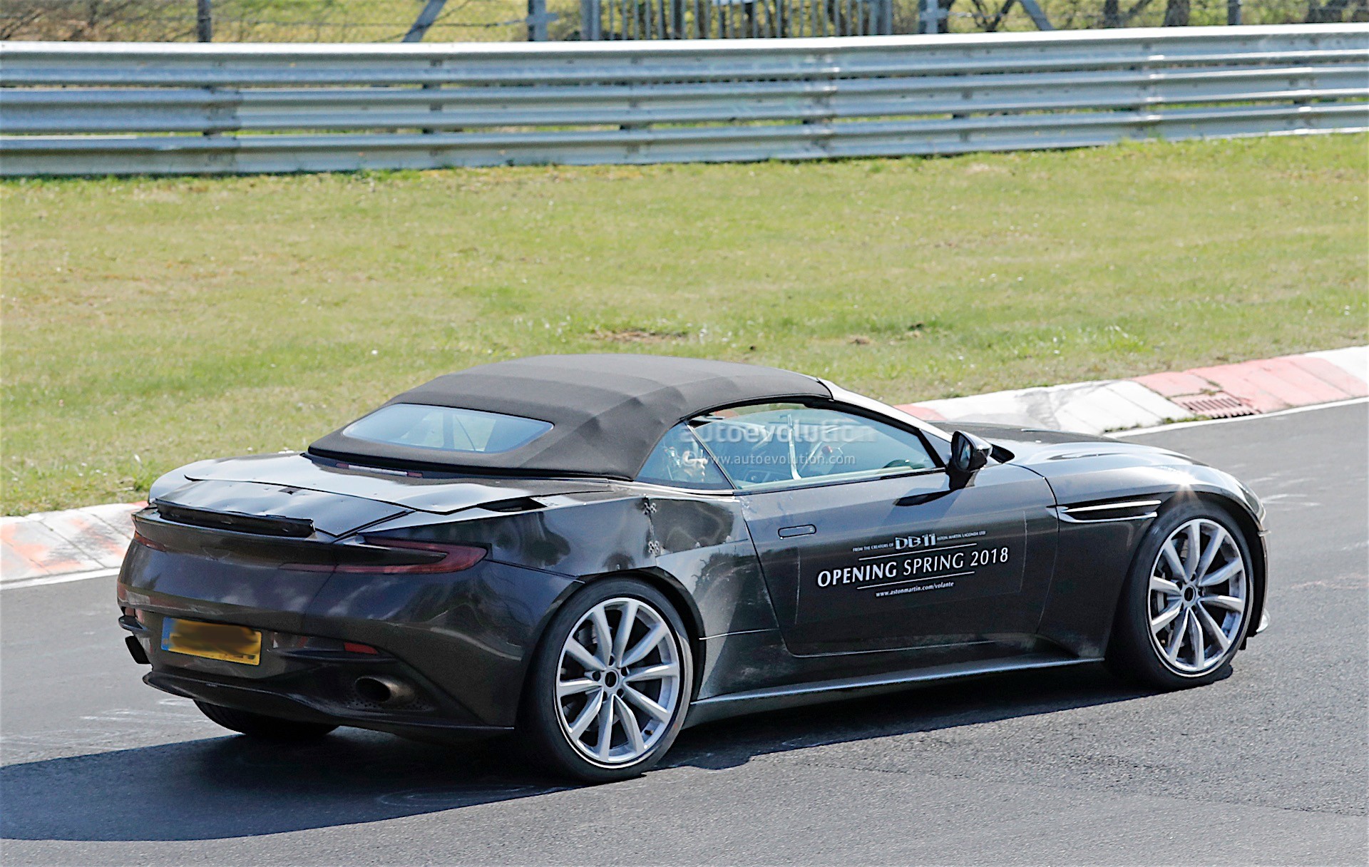 Aston Martin Uses DB11 Volante Prototype As Billboard With Wheels on