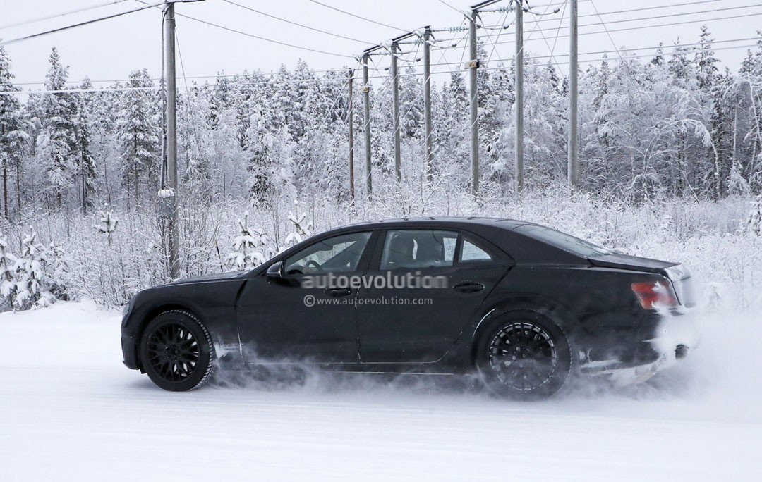Spyshots: 2019 Bentley Flying Spur Stirs Up the Snow with Camo-Free ...
