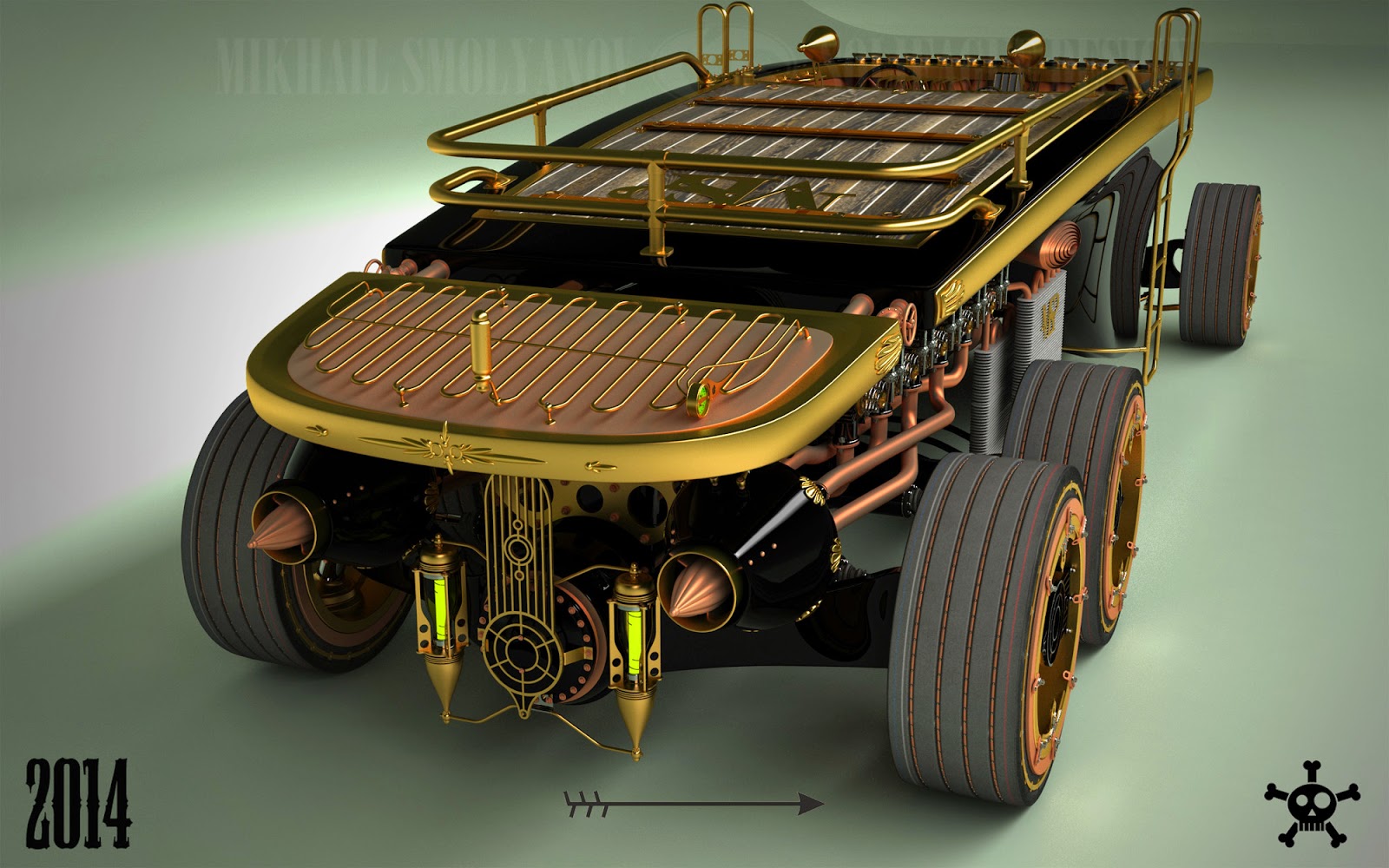 Steampunk 6-Wheel Land Yacht Is a Car from the Future Past 