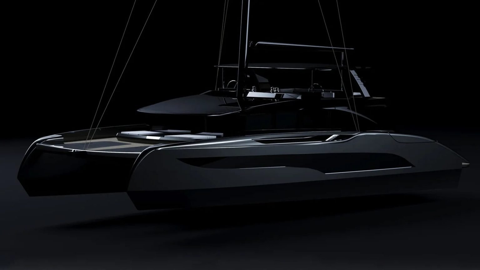 This Matte-Black, Solar-Powered Catamaran Is Designed to Soak Up  Sunlight—and Convert It to Energy