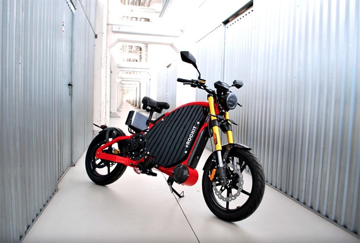 This 50 mph (80 km/h) eRockit electric motorcycle has pedals but why?