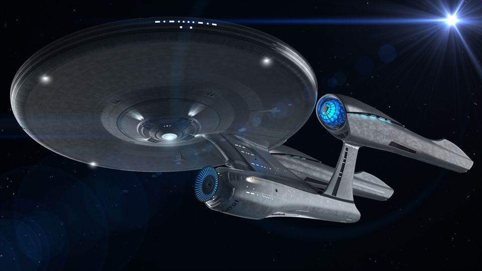 USS Enterprise Grande ship in space between space war with