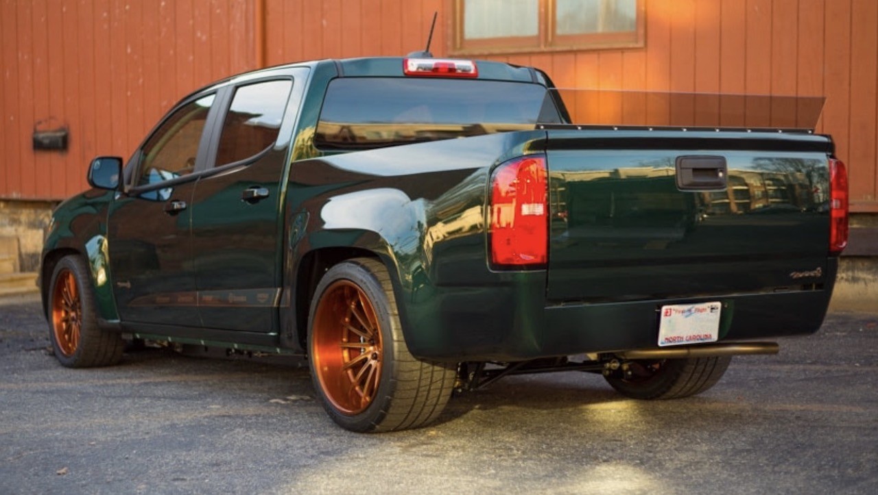 This Slammed Chevy Colorado Rocks 700 HP Thanks To Supercharged Cadillac V6...