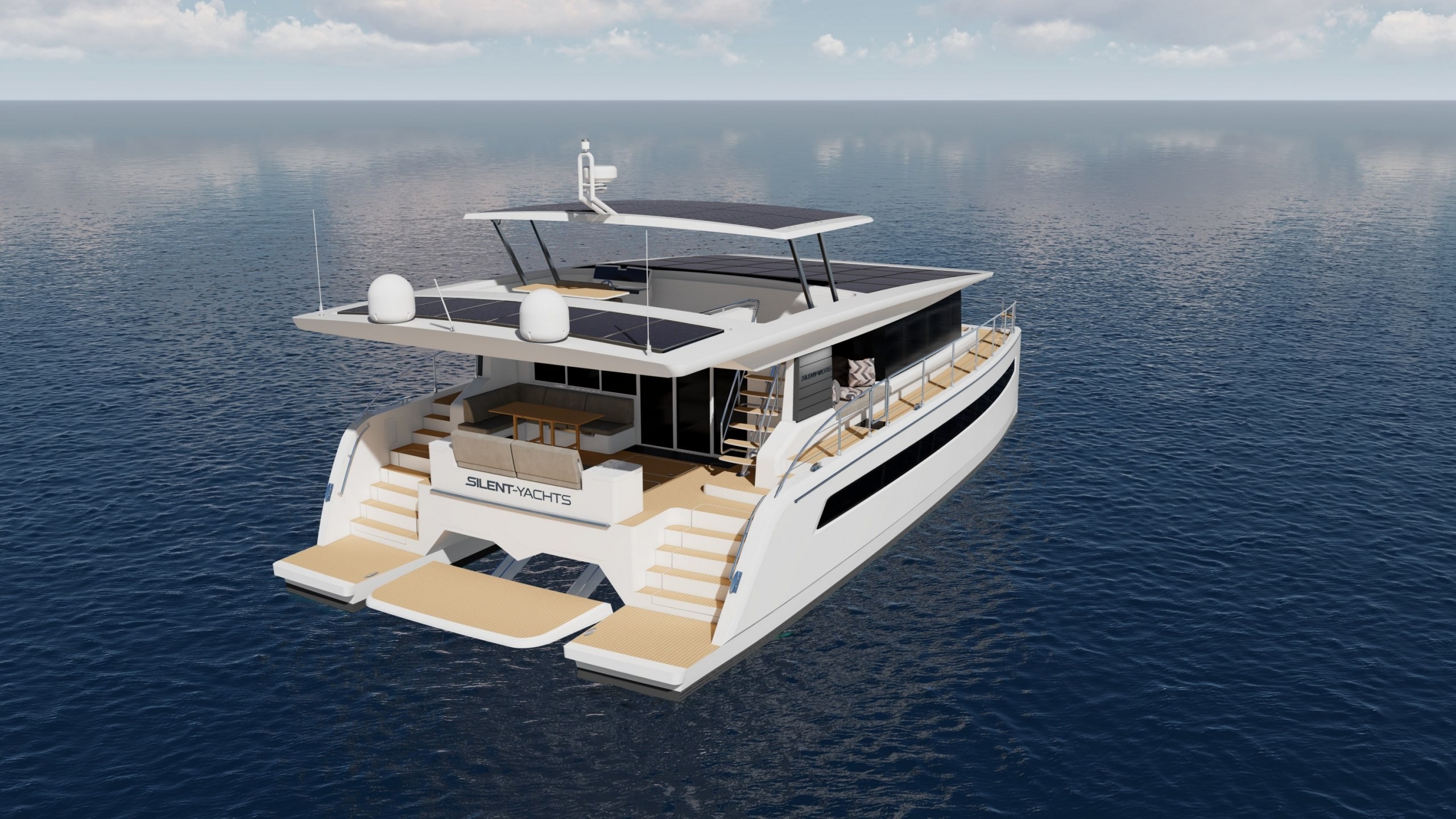 ElectricPowered Silent 60 Catamaran Packs 42 Solar Panels and a Giant