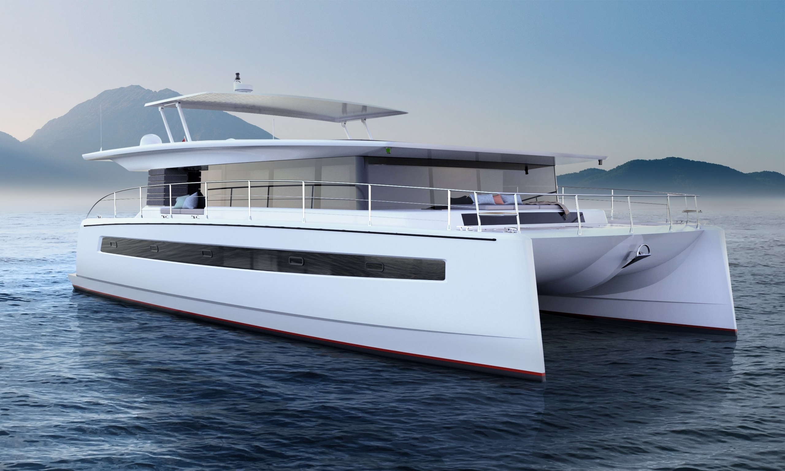 ElectricPowered Silent 60 Catamaran Packs 42 Solar Panels and a Giant