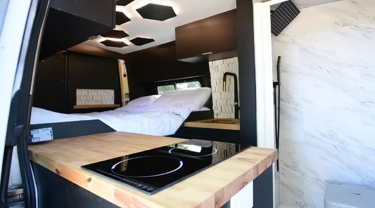 Man transforms builder's van into £39k campervan over 3-month lockdown -  with tiled hot shower and smart kitchen