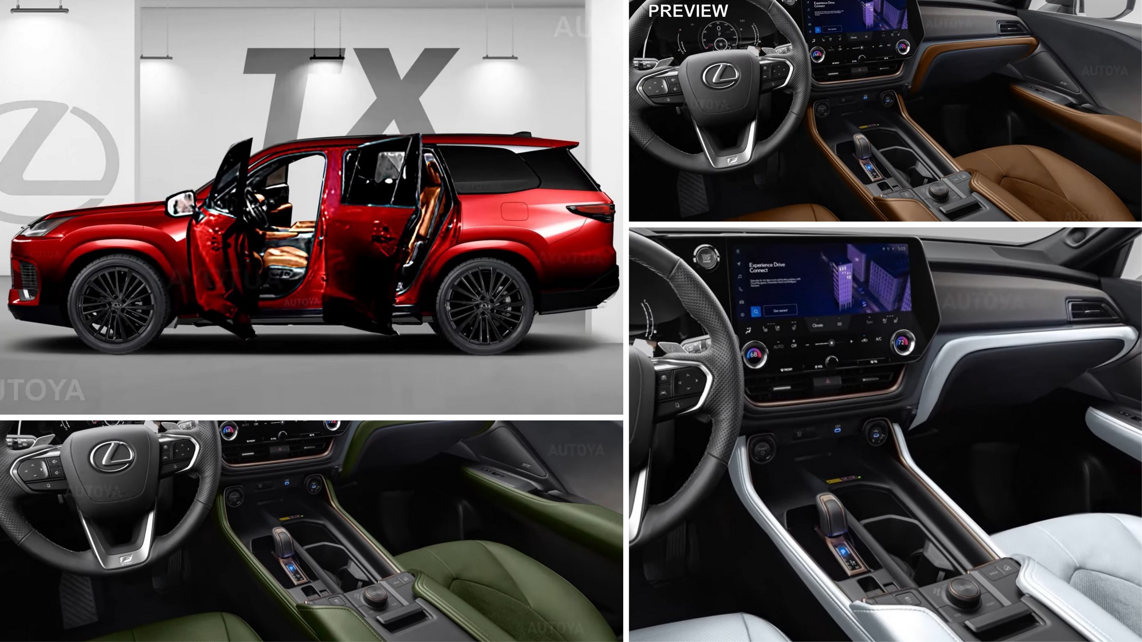 Unofficial 2024 Lexus TX Presentation Depicts All 6Seat Goodies From