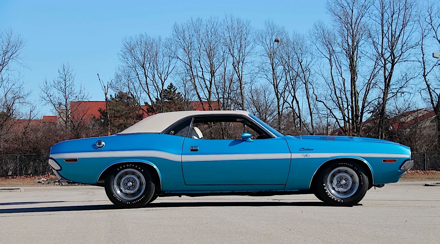 1970 Dodge Challenger Western Sport Special Light Blue Poly with Vinyl Roof  and White Interior