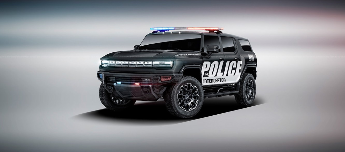 Virtual 2024 GMC Hummer SUV Police Interceptor Looks Ready for Future