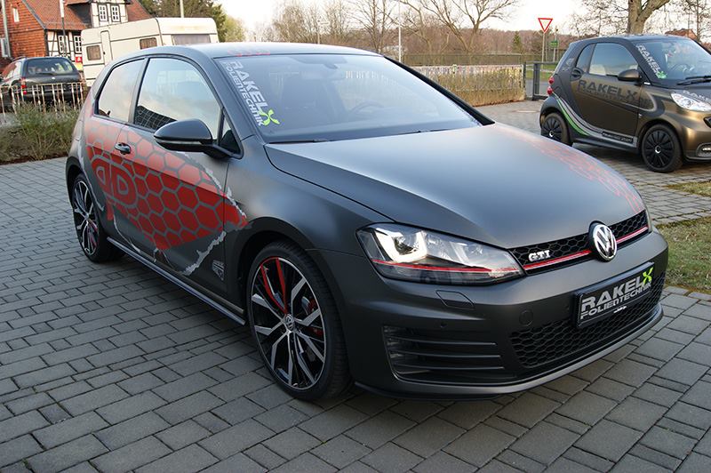 VW Golf 7 GTI Gets Red Honeycomb Wrap in Germany - autoevolution