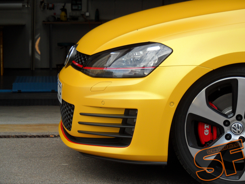 VW Golf 7 GTI Gets Sunflower Matte Metallic Wrap - autoevolution