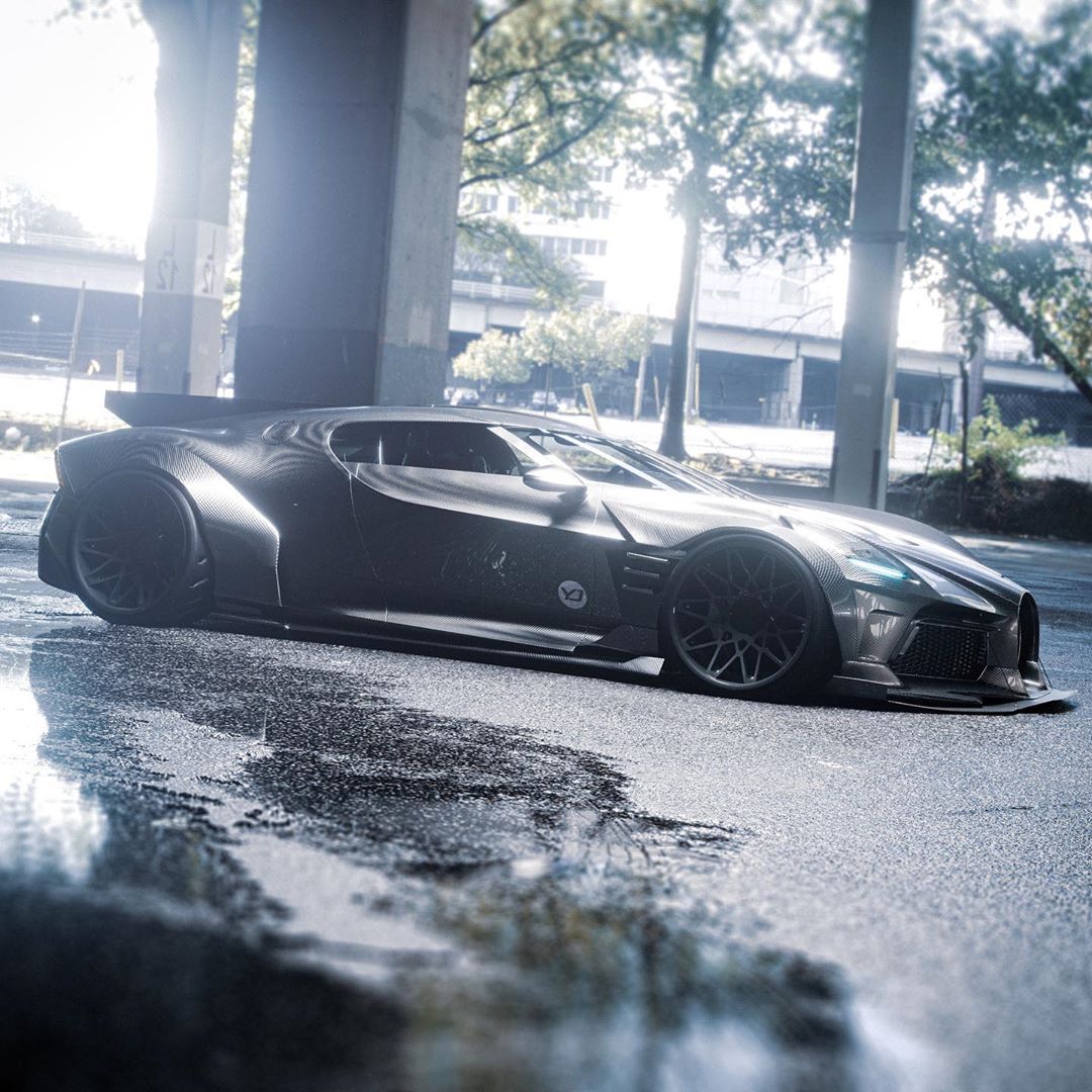 Widebody Bugatti La Voiture Noire Looks Like a Batmobile - autoevolution