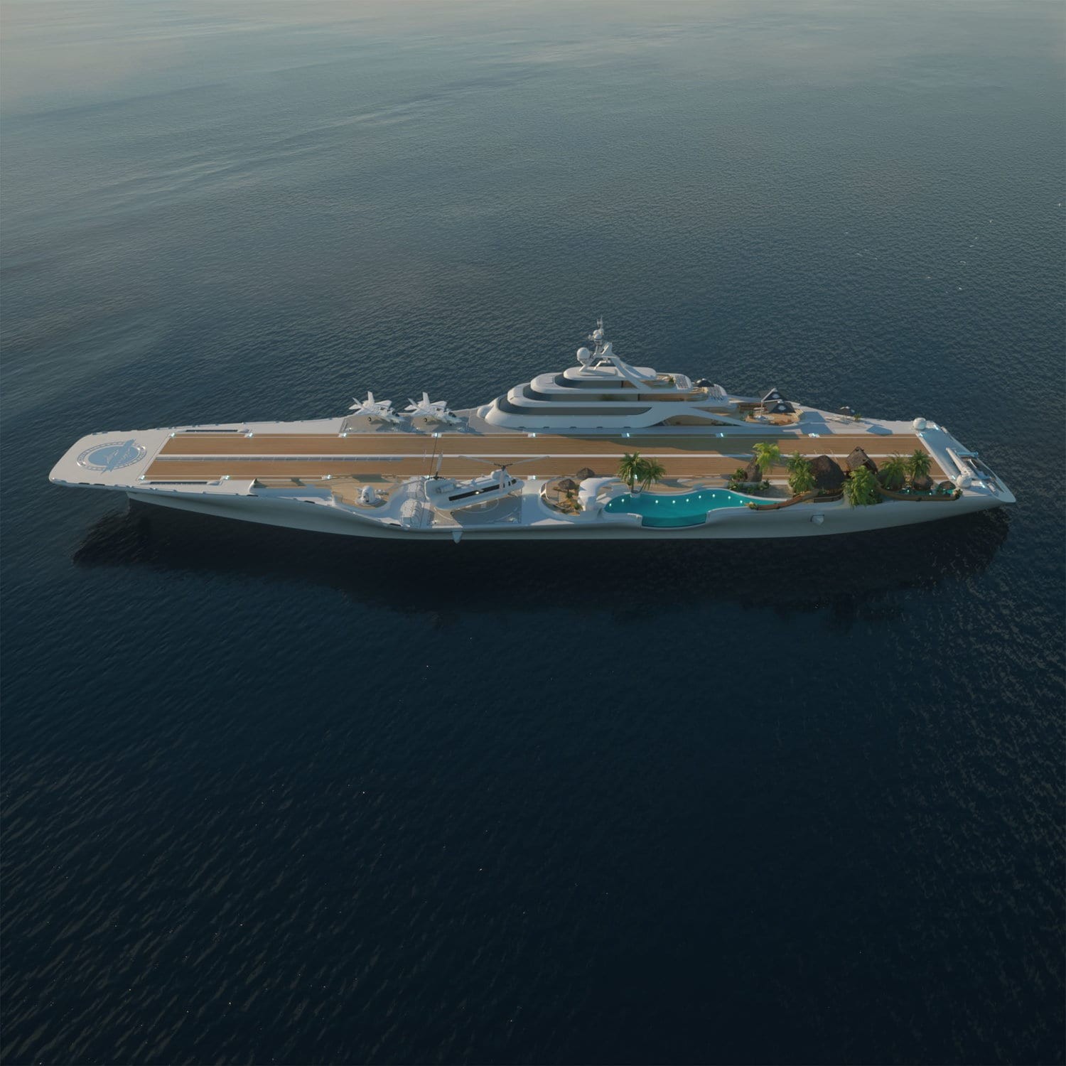 aircraft carrier turned into a yacht