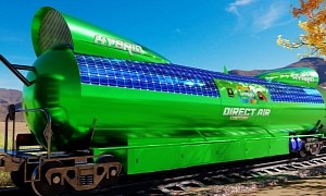 Game-Changing Rail Car Acts as a Mobile, Self-Powered System for Carbon Capture