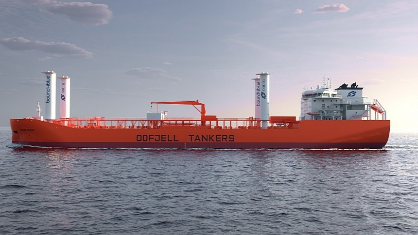 An Odjfell tanker will be fitted with the eSail suction sail system for the first time