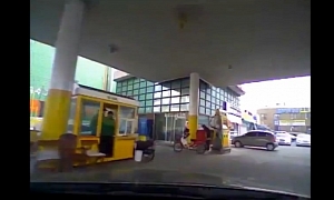 Gas Station Crash with Intent