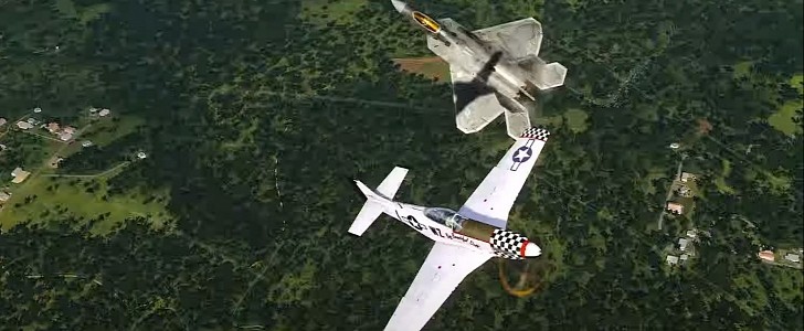 DCS World F-22 vs P-51