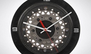 Genuine Formula One Brake Disk Turned Into Beautiful Wall Clock for the Classy Petrolhead
