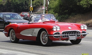 George Clooney Spotted in Stunning Red C1 Corvette